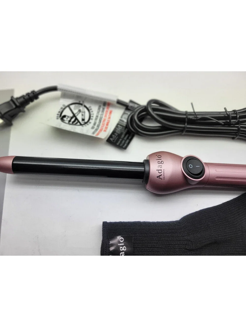 Adagio 19MM Clipless Curling Wand Tourmaline infused Ceramic Pink  **NWOB**